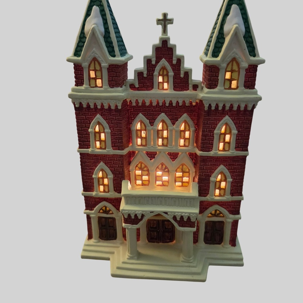 Noma Dickensville Vintage Lighted Porcelain Church Village House with Box